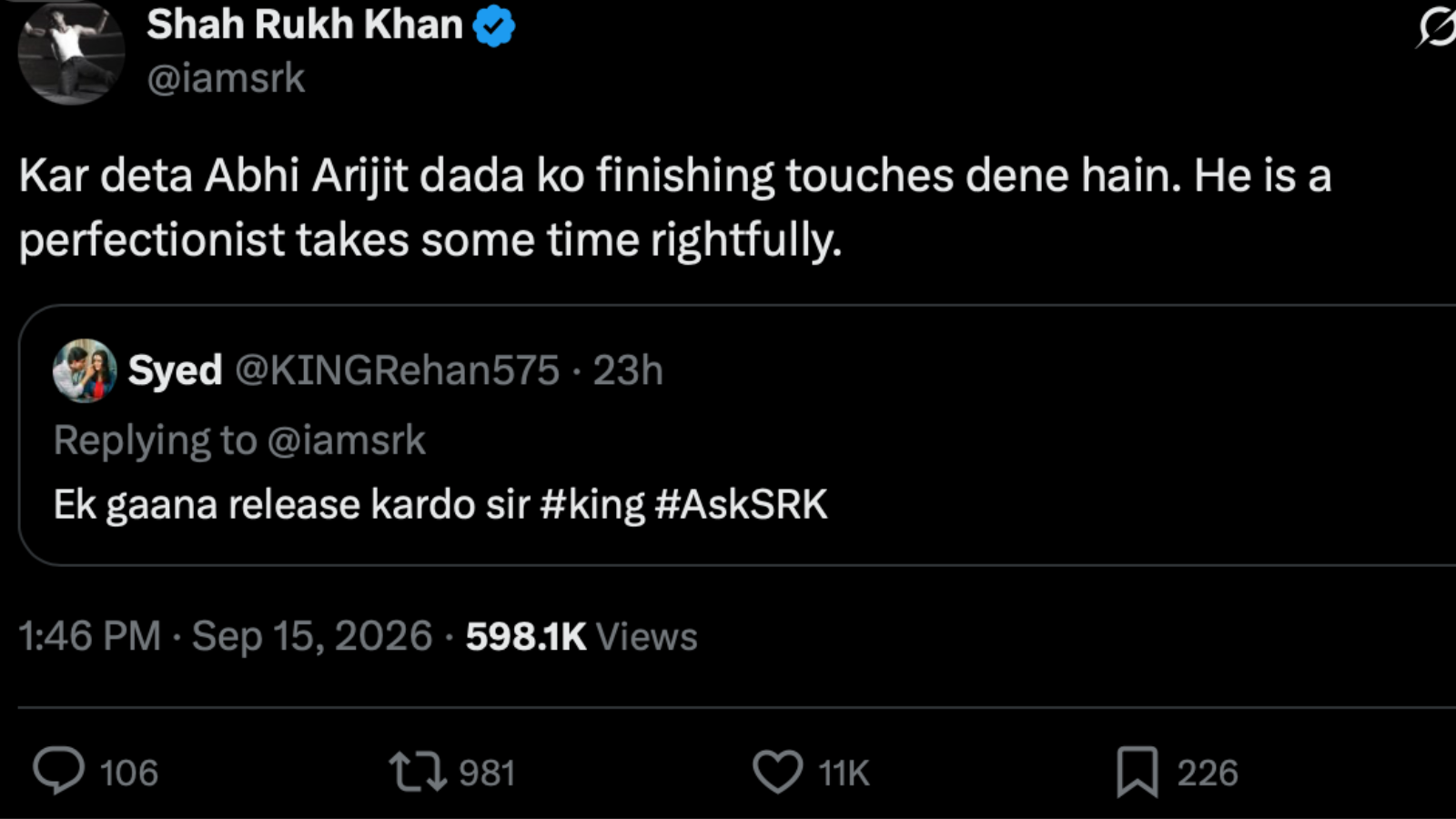 https://x.com/iamsrk/status/2099774255651254679?s=20