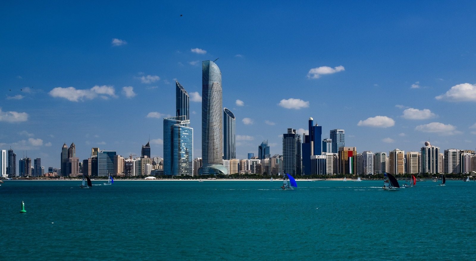Abu Dhabi skyline across the waterfront