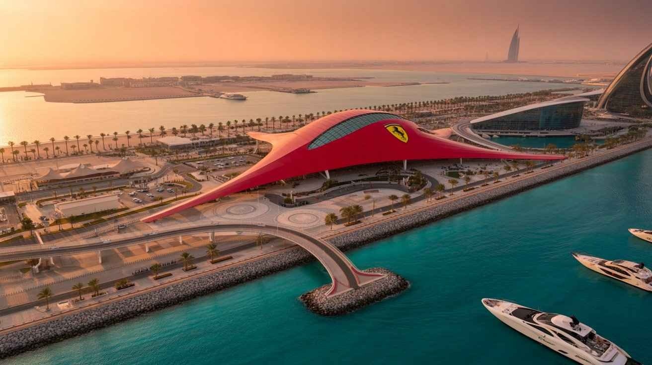 Ferrari World on the Yas Island waterfront